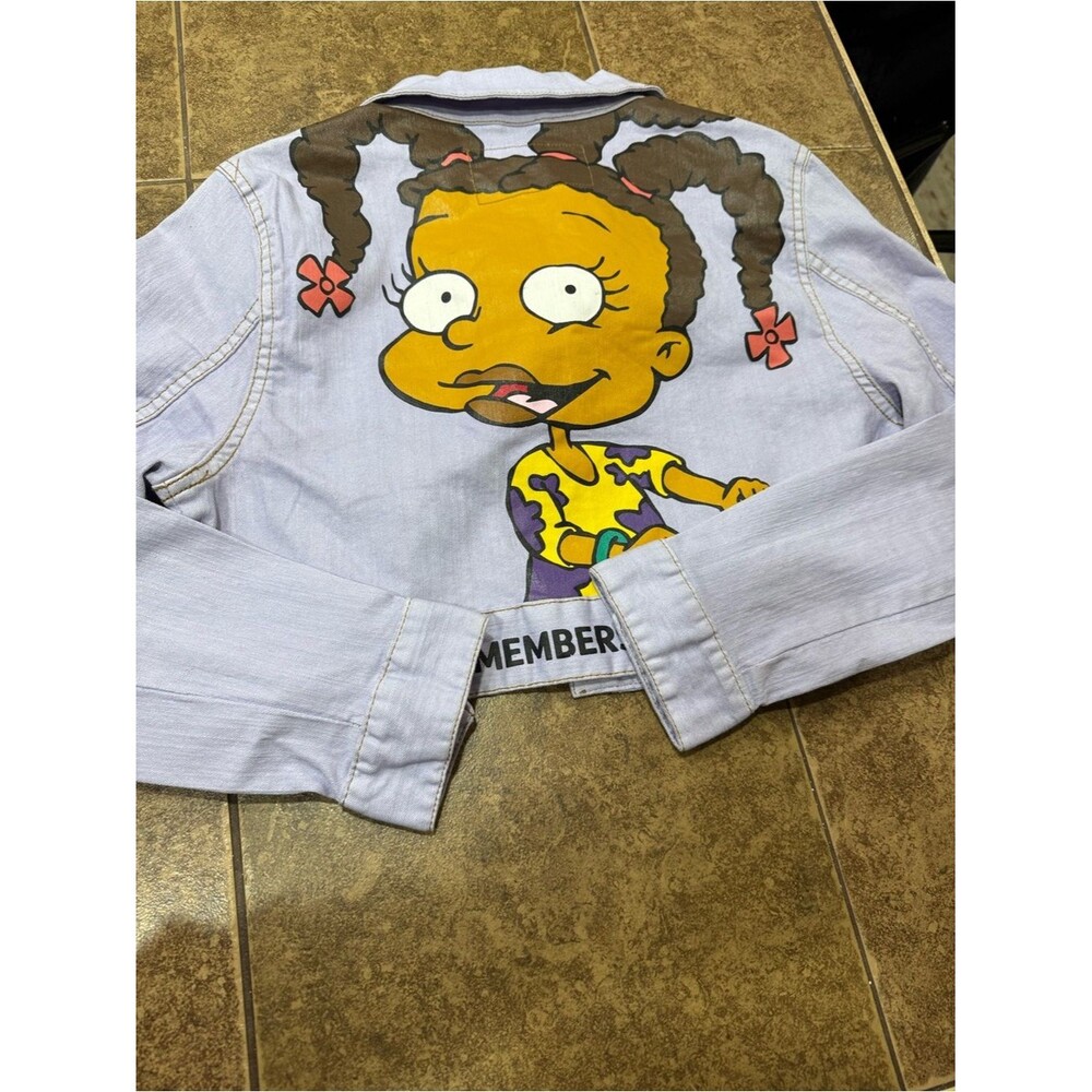 Members Only x Nickelodeon Rugrats Cropped Denim Jacket Women’s M Y2K - Picture 2 of 11